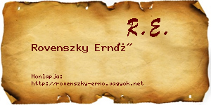 Rovenszky Ernő névjegykártya