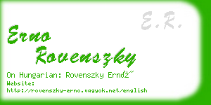 erno rovenszky business card